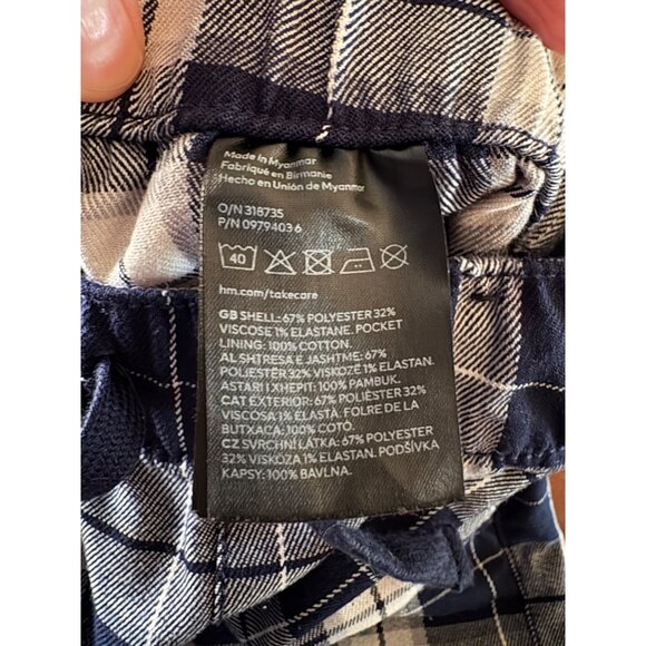 H&M Kids Navy Blue Plaid Pull-On Pajama PJ Cozy Pants Big Boys Size 8 - Picture 8 of 13